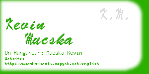 kevin mucska business card